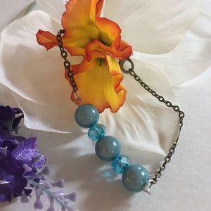 Blue bracelet with crystals
